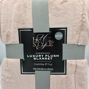 Hotel Style Oversized Luxury Plush Bed Blanket 90x94 Full/Queen, Mystical Rose